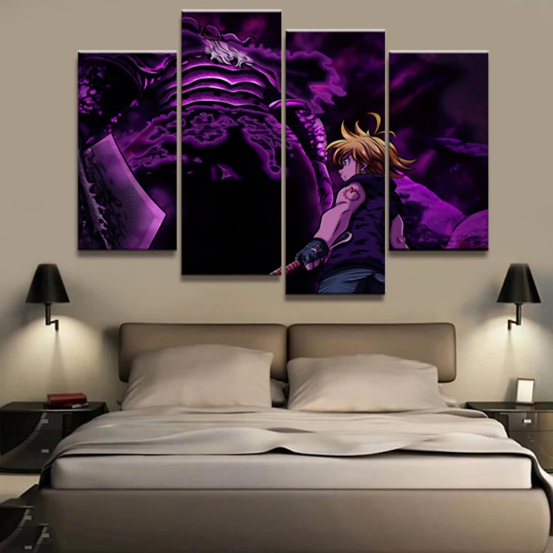 Home-Decor-Modular-Canvas-Picture-4-Piece-The-Seven-Deadly-Sins-Animation-Painting-Poster-Wall-For.jpg_640x640