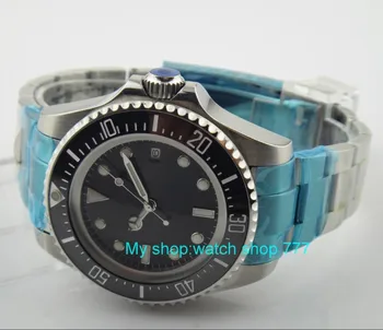 

43mm big PARNIS Black ceramic Bezel Automatic Self-Wind movement Men Watches luminous Mechanical watches 28SY