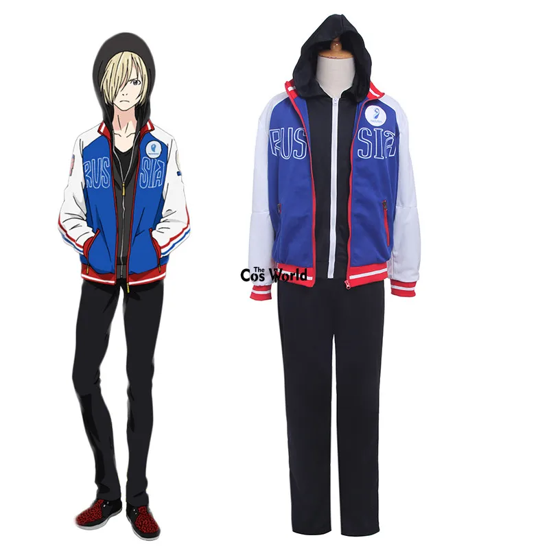 GK-O Anime Yuri on ICE Yuri Plisetsky Sportswear Hoodies Cosplay Jacket Russia