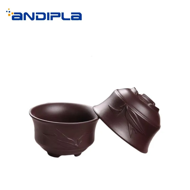 

2PCS/Lot 38/50ml Yixing Purple Clay Teacups Zisha Small Tea Cups Chinese Kung Fu Tea Set Drinkware Teaware Sake Cups Mini Bowls
