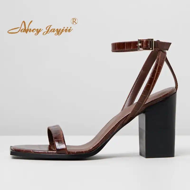 brown crocodile heels