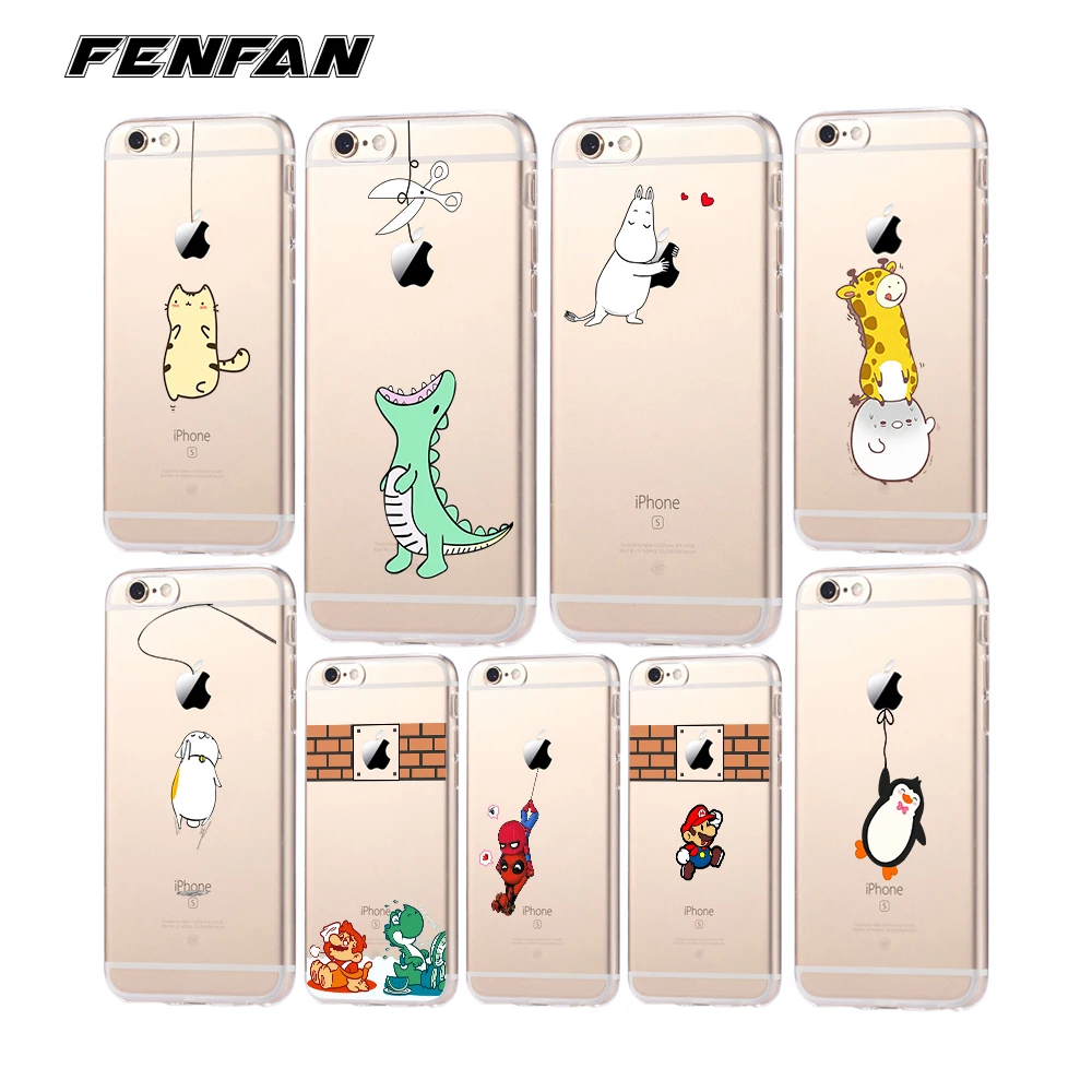 Soft Silicone Tpu For Coque Iphone Se Case 5 5s 6 6s 7 8 Plus Cute