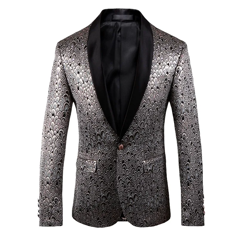 Мужская куртка 2019 Новая мужская с длинными рукавами деловой костюм куртка высокого класса банкетное платье мужская мода повседневная