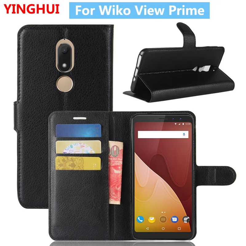 Кожаный чехол книжка Wiko View Prime для стильный бумажник с отделением карт и