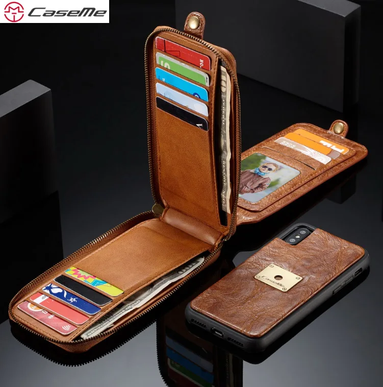 

For APPLE iPhone X Leather Wallet Case Caseme Orginal Flip Case Cover For iPhone 8 8 Plus Back Cover Card Pocket Case