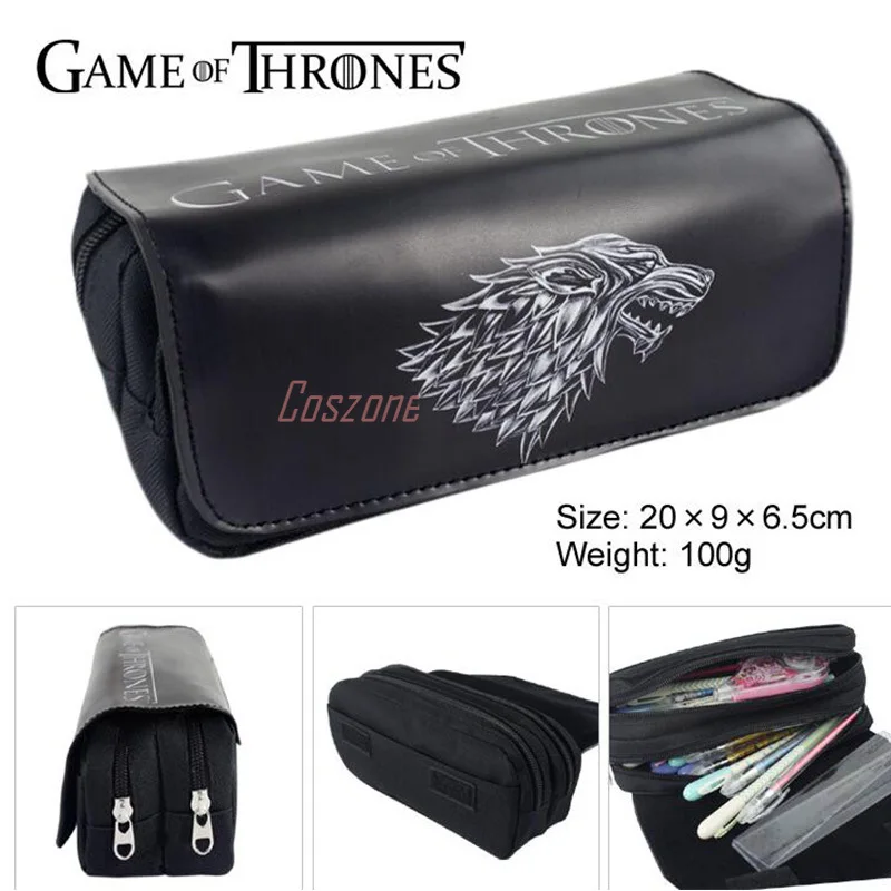 

Game of Thrones Cosplay Canvas Cartoon Pencil Stationery Bags Makeup Student School Zipper Pen Case Storage Bag