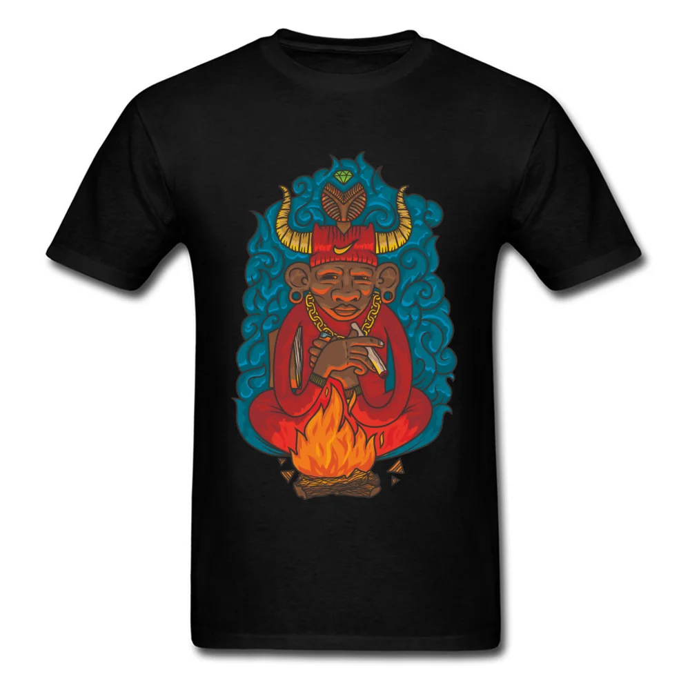 Hip hop Tshirts Funny O-Neck Fiery Shaman All Cotton Adult Tops Shirt Classic Short Sleeve T-Shirt Drop Shipping Fiery Shaman black