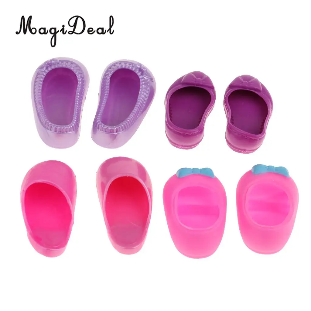 4 Pairs/Set 25cm Doll Summer Shoes Sandal Slipper For Mellchan Doll Clothes Accessory