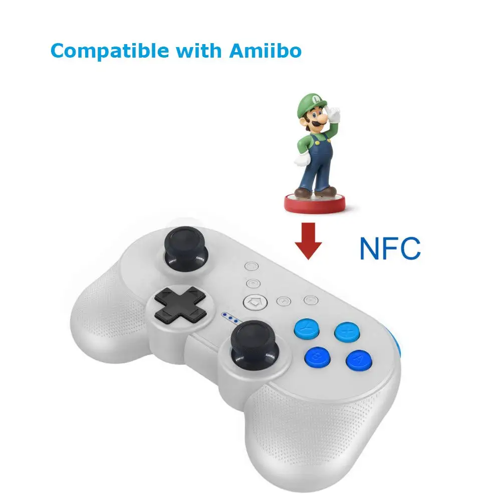 Беспроводной геймпад с NFC и двойным вибромотором для Nintendo_ Switch, совместимый с ПК