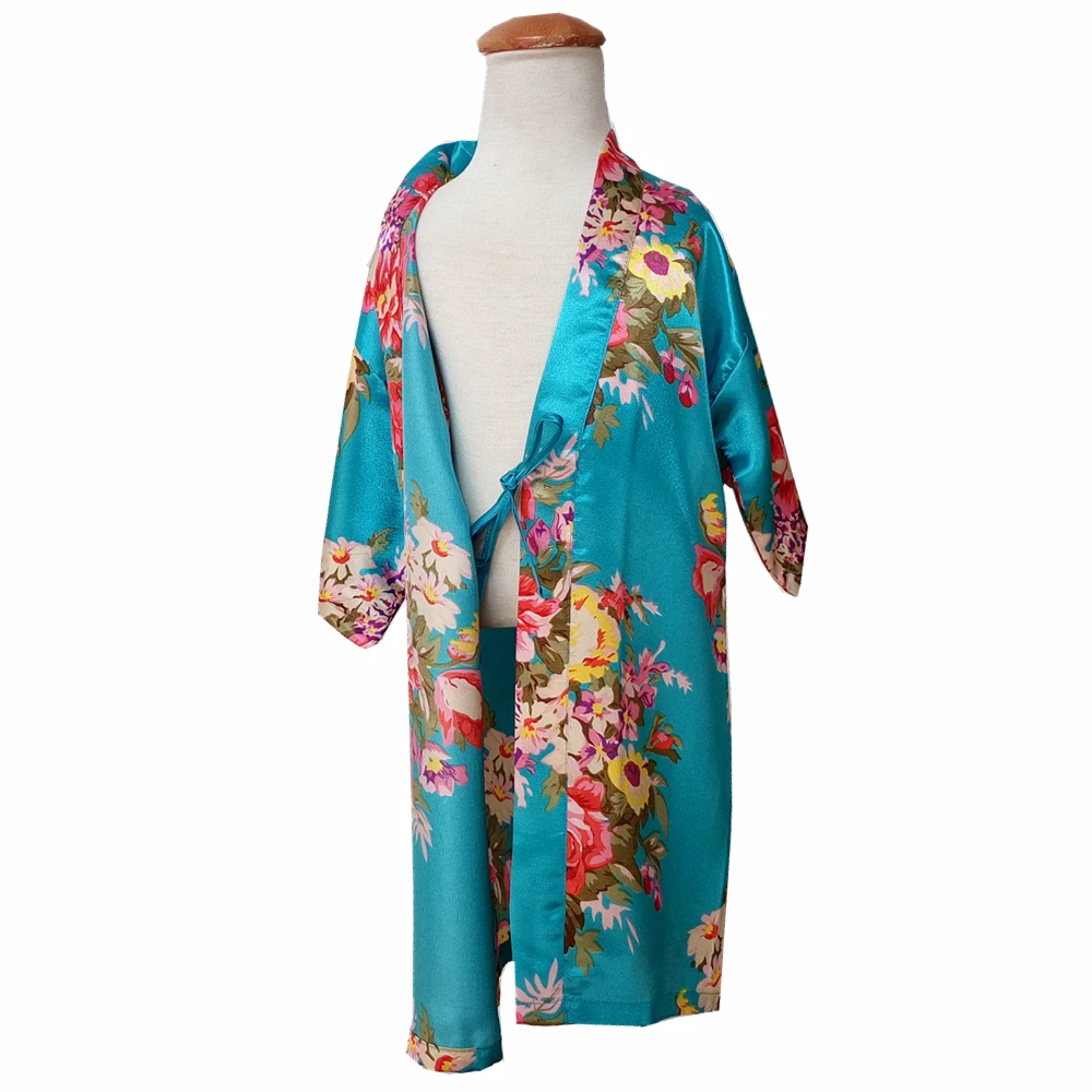 Toddler Children Baby Girls Pajamas Kid Silk Floral Cotton Comfortable Collared Sleepwear