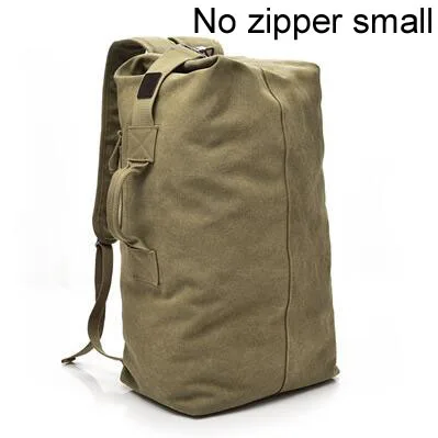 Small NoZipper Khaki Travel backpack canvas mochila masculina bag fashion sac a dos homme High capacity mochilas Leisure bags motion bagpack Unisex - Цвет: Small NoZipper Khaki
