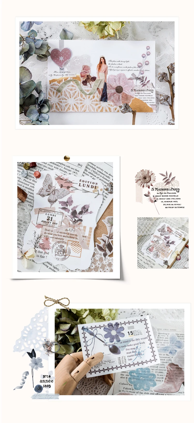 Японские декоративные цветочные дневники, дневники, винтажные бумажные наклейки для скрапбукинга, канцелярские товары для учителя, школьные принадлежности