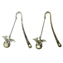 1 шт. светящиеся солнце и луна звезды закладки Ретро светящиеся металлические закладки флуоресцентная подвеска Птерозавр украшения