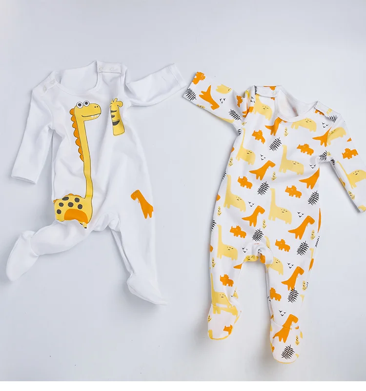 YK& Loving/Боди для малышей с рисунком динозавра; комбинезон из хлопка для новорожденных; белая детская одежда; одежда из мягкого материала высокого качества