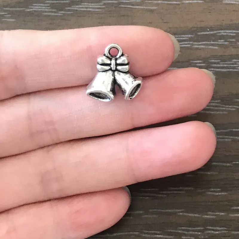 

12PCS DIY Christmas Bell charms Jewelry Zinc Alloy Pendant for Charm Bracelet Necklace Earrings Zipper Pull Key Chains