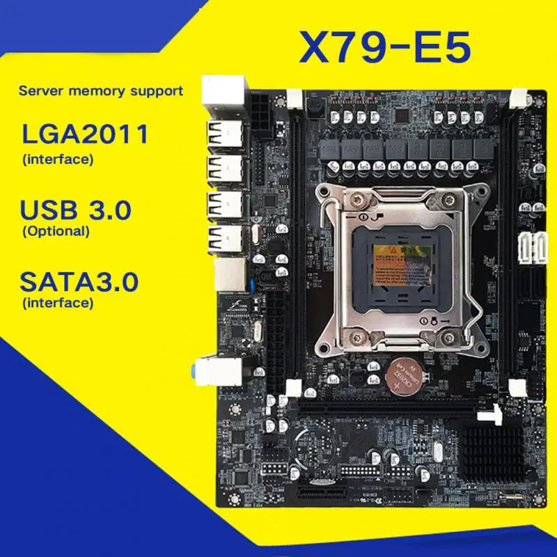 

X79 E5 Desktop Computer Motherboard LGA 2011 Dual Channels RECC Gaming Mainboard Overclocking Support DDR3 Memory 16G