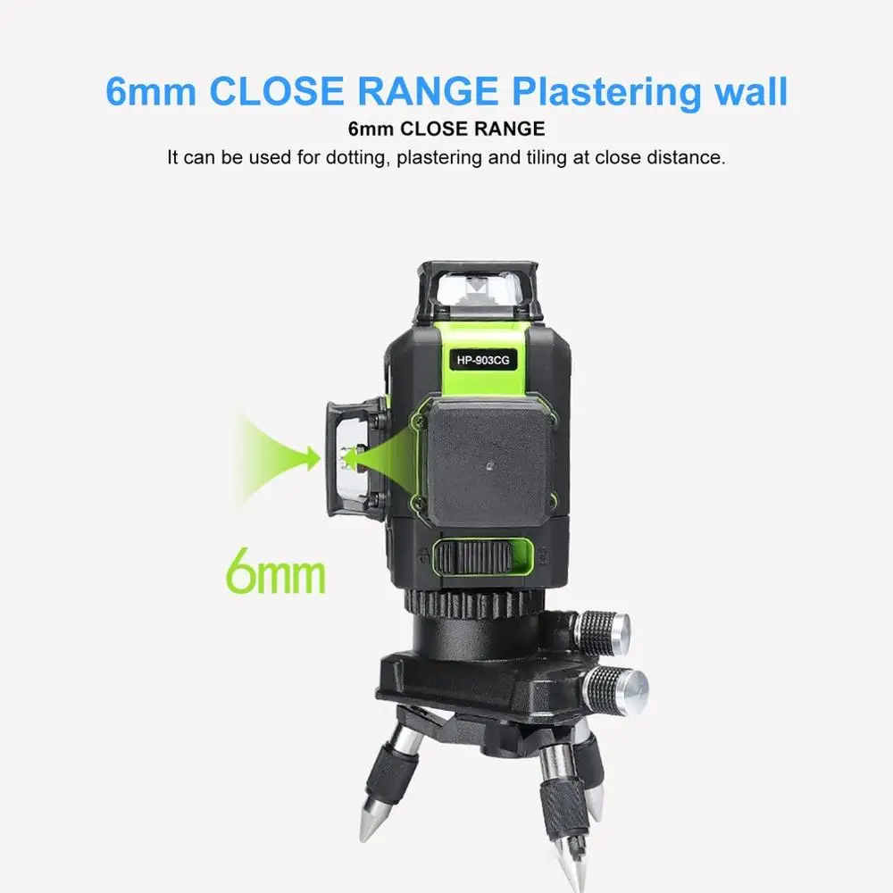 

Portable Green Laser Levels 12 Lines Leveling Instrument Self-leveling Laser Leveler Vertical Horizontal Cross Laser