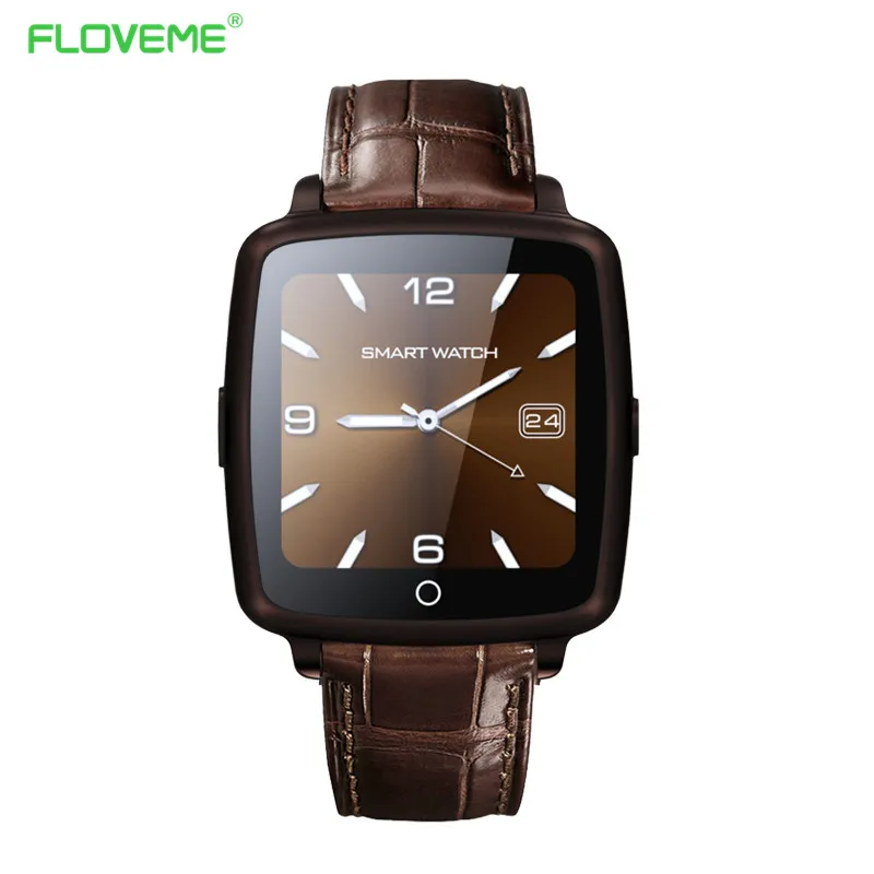 Luxury Leather Smart Watch Clock With Dial SMS Remind Pedometer