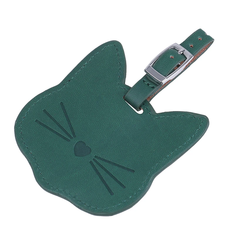 Прекрасный кот кожаный чемодан багажная бирка сумка Подвеска сумка дорожные аксессуары Горячая Распродажа - Цвет: Green