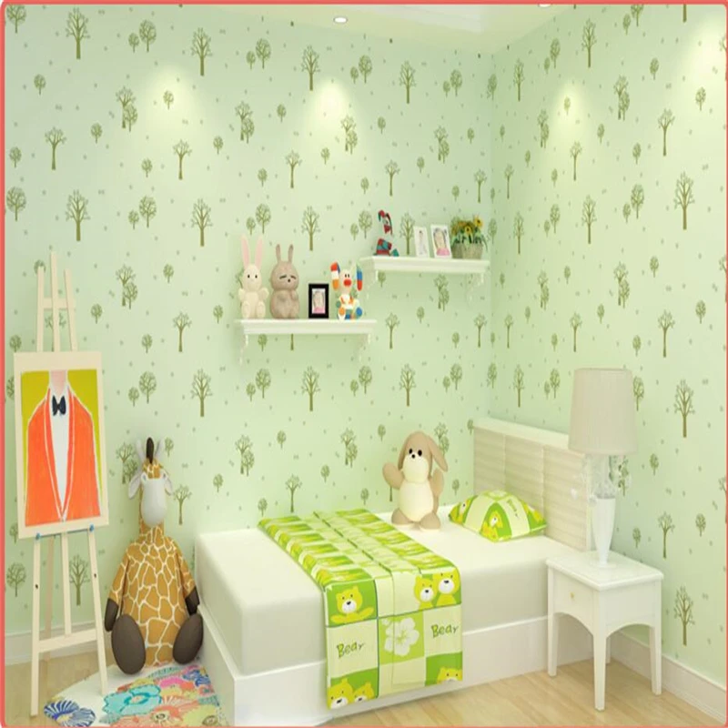 Beibehang Warm Pink Children S Room Wallpaper Bedroom Non Woven Beibehang Warm Pink Children S Room Wallpaper Bedroom Non Woven Green Cute Little Cartoon In Wallpapers From Home