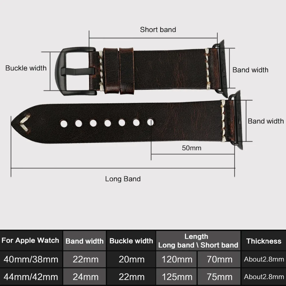 Online MAIKES Watch accesorios pulseras correa de cuero genuino para Apple Watch Correa 44mm 40mm iWatch bandas 42mm 38mm correa de reloj