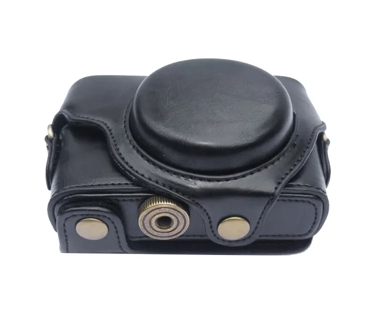Камера видео сумка PU чехол с крышкой с ремешком для sony RX100 RX100II RX100M2 RX100III RX100M3 RX100IV RX100M4 RX100V RX100M5 Камера - Цвет: RX100 (Black)