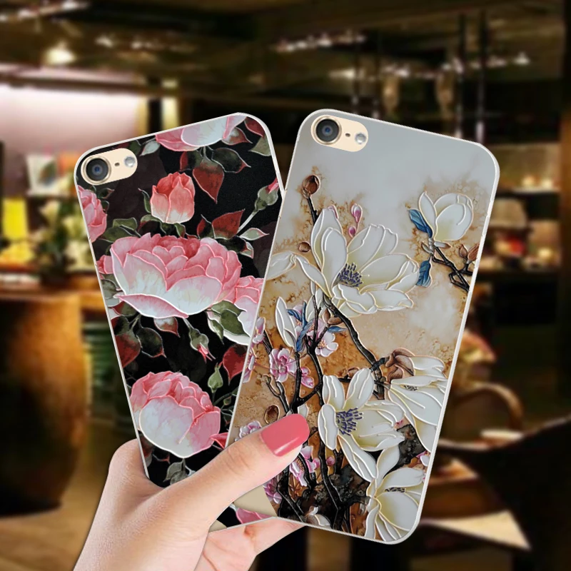 

ShuiCaoRen Luxury Silicone Case For Apple iPod Touch 6 Pretty Flower TPU Phone Cover Bag For itouch 6 Cases