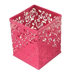 Держатель ручки металлический полые розы, Цветы Узор квадратный розовый красный