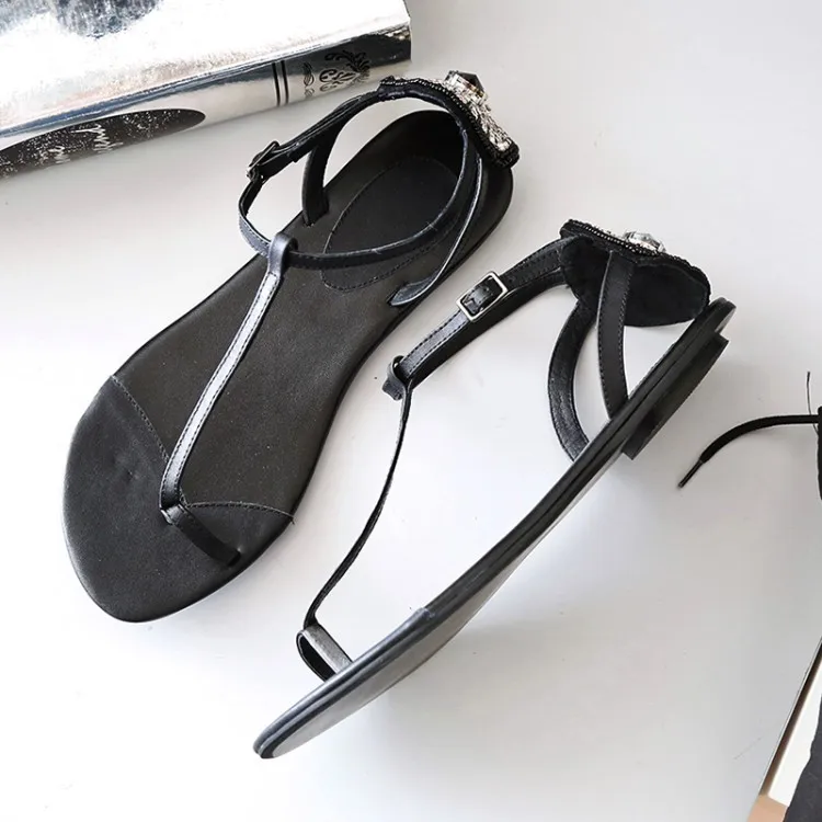 

34-39Women's sandals 2017 fashion high-grade diamond really leather comfortable sandals