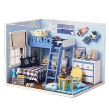 17.1*13.1*13.1cm DIY Cabin Hand-assembled Building Small House Model Toy Starry Sky Adventure for girls Birthday Gift