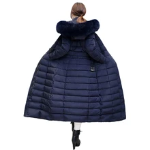 Большой Размер X-long, зимний пуховик, женский, уплотненный, теплый, с капюшоном, белый утиный пух, куртка, пальто, женский, высокое качество, белый утиный пух, куртка