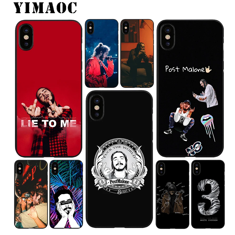 YIMAOC Post Malone Hip Hop Мягкий ТПУ Черный силиконовый чехол для iPhone X или 10 8 7 6 6S Plus 5 5S SE Xr Xs