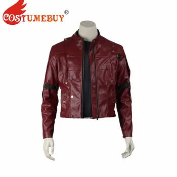 

CostumeBuy Star Lord Jacket short jacket cosplay Halloween costume Guardians of the Galaxy 2 Peter Quill Coat Leather Jacket Red