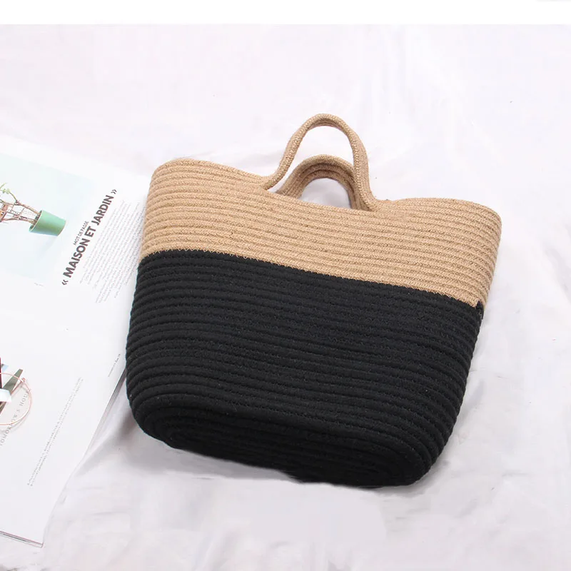 Bolsa feminina verão praia saco artesanal rattan