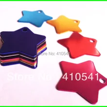 Новая распродажа смесь цветов 200 шт./лот 36 мм* 36 мм заказ алюминиевый сплав звезды shapd Pet Tag собака имя тега id тегов pet