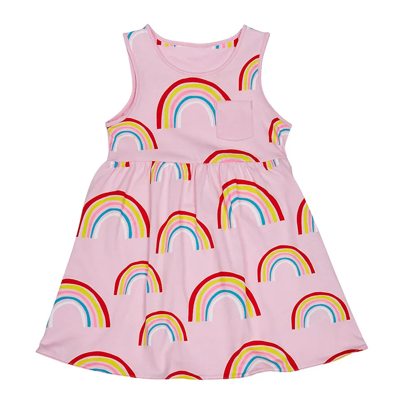2018 Baby Girls Rainbow Dress Kids Clothing Children Party Dresses for