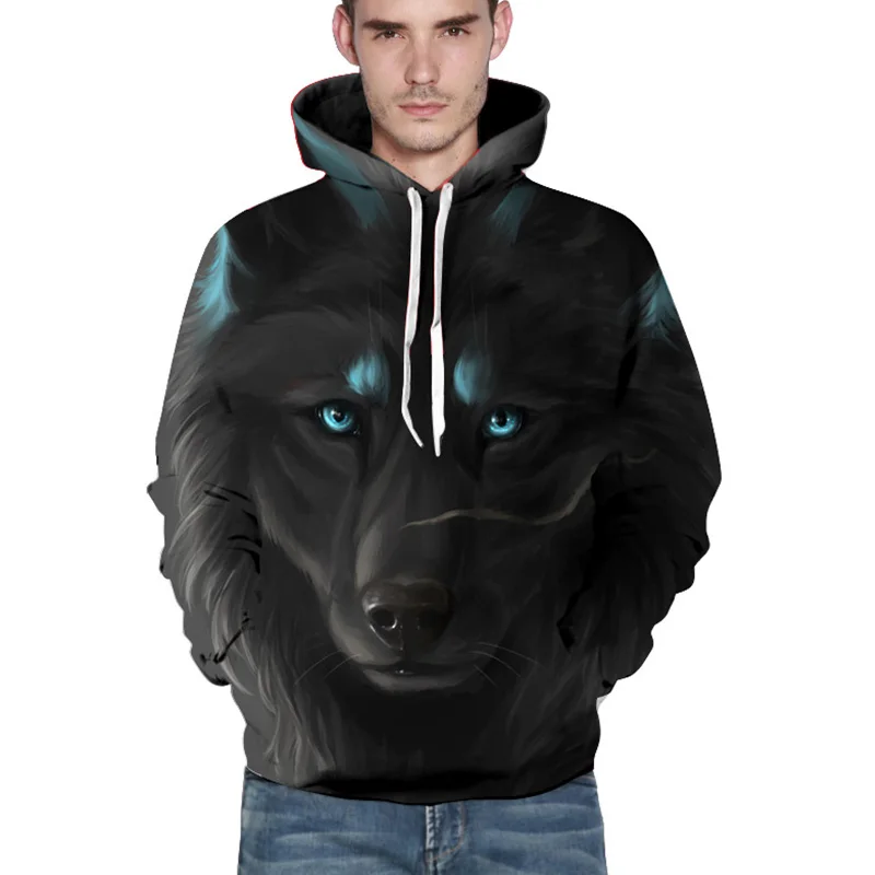 Wolf 3D Digital Printed Skateboard Hoodies Men Women Parkour Hooded Pullovers Running Sweatshirts Couples Gym Sportswear Clothes - Цвет: QL-582