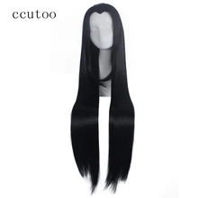 Ccutoo, 100 см, черные длинные прямые волосы, синтетические парики для Хэллоуина, косплей костюм, парики из термостойкого волокна