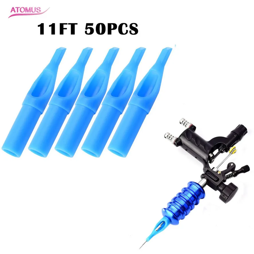 

New Brand Tattoo Needle Mouth ATOMUS 50pcs Pro Sterile Disposable Tattoo Tips Needle 11FT High Quality Body Tattoo Tool