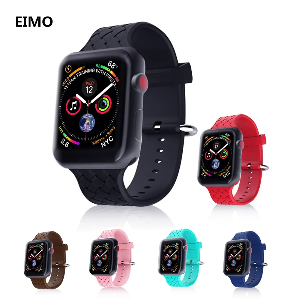 

Sport Silicone strap For Apple watch band 4 44mm 40mm correa aple watch 42mm/38mm iwatch 4/3/2/1 bracelet wrist belt Watchband