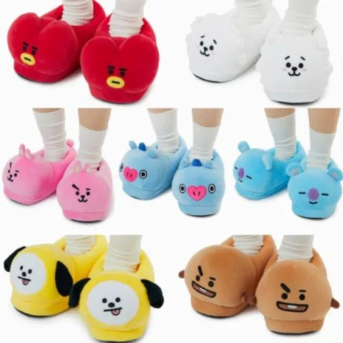 

Kpop Bangtan Boys Plush Shoes Slippers Cute COOKY CHIMMY KOYA TATA Winter Warm Soft Shoes Indoor House Home Shoes