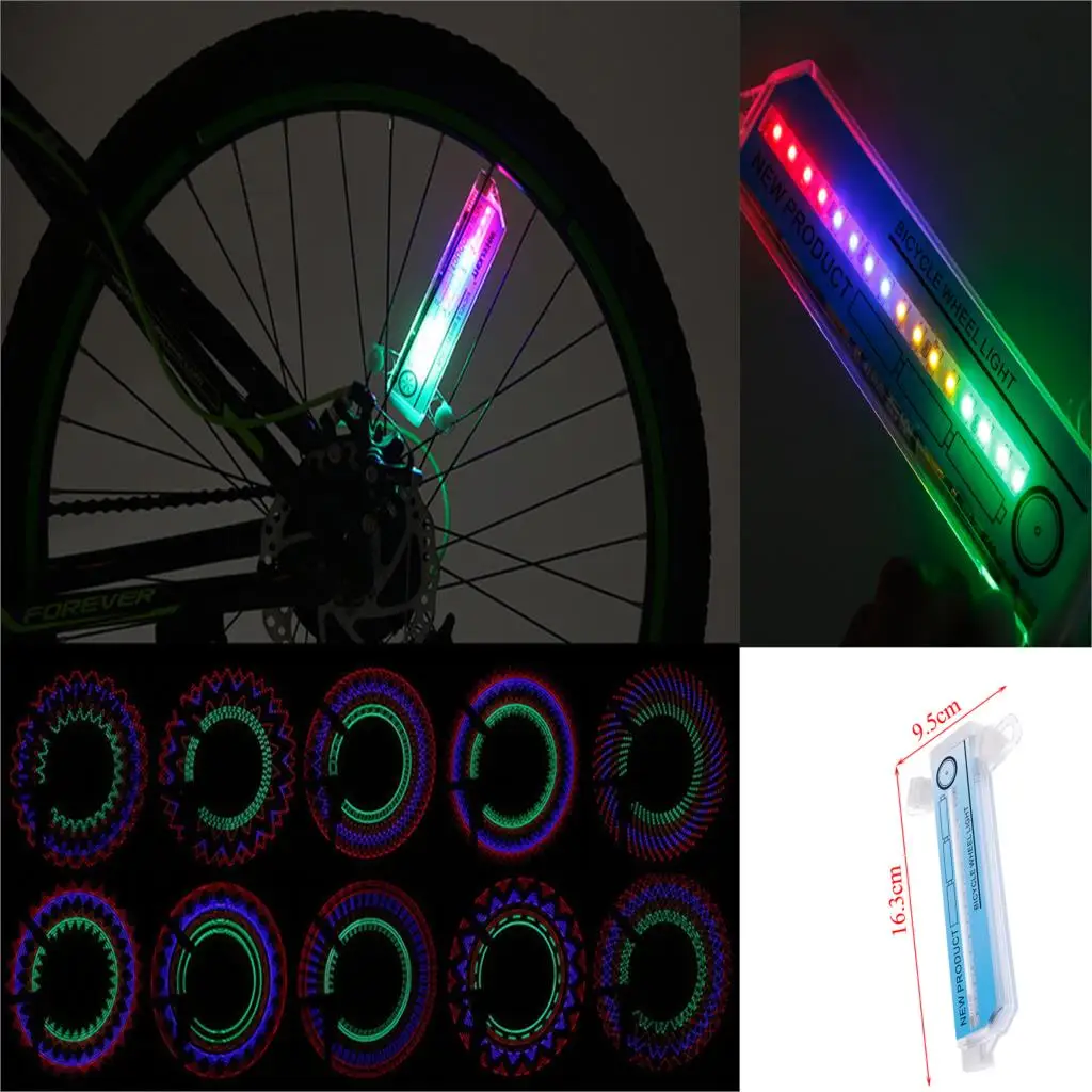 

1Pc New 30 Kinds Flash Riding Safety Bike Cycling Bicycle Tire Valve 32 Led Flash Spoke Wheel Light