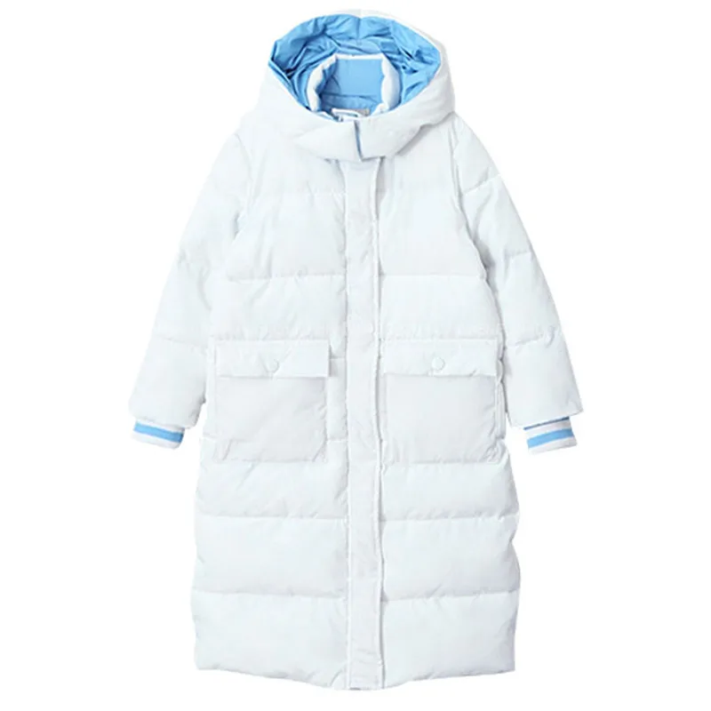 

4 to 16 years kids & teenager girls white color hooded winter casual thick parkas jacket & coat children fashion christams coat