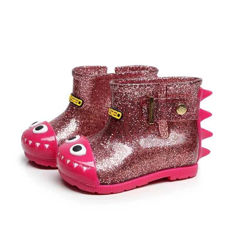 Детская обувь прозрачные теплые резиновые ботинки Резиновая обувь водонепроницаемые Нескользящие короткие непромокаемые сапоги