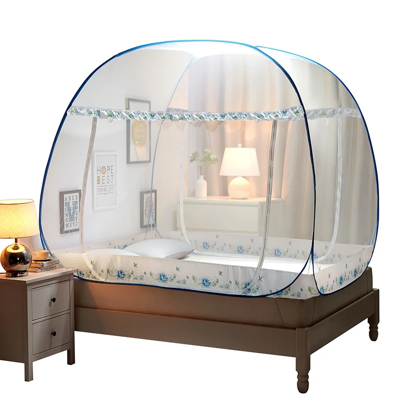 New Lace Mosquito Netting Folding Bi parting Canopy Nets For Double Bed Portable Mosquito Net