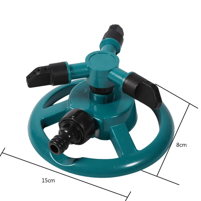 Garden Watering Systems 360 Degree Automatic Rotating Watering Sprinkler Irrigation System 3 Nozzle Pipe Hose Garden Tools