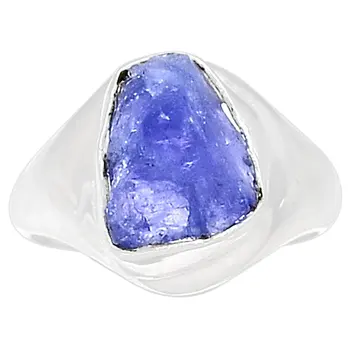 

Lovegem Genuine TANZANITE ROUGH Ring 925 Sterling Silver,Size :6.5, AR3206