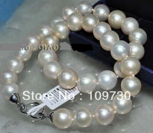 

Jewelry 002203 Rare Natural Huge 12-14mm round Cultured Freshwater pearl Necklace