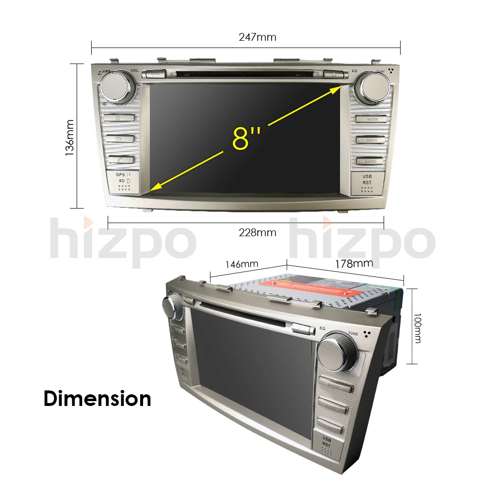 Sale Android8.0/8Core 4Core/Android7.1/8.1 Car DVD Player For Toyota Camry 2008-2011 GPS Navi SD/USB Touch Screen Radio mp3 Bluetooth 74