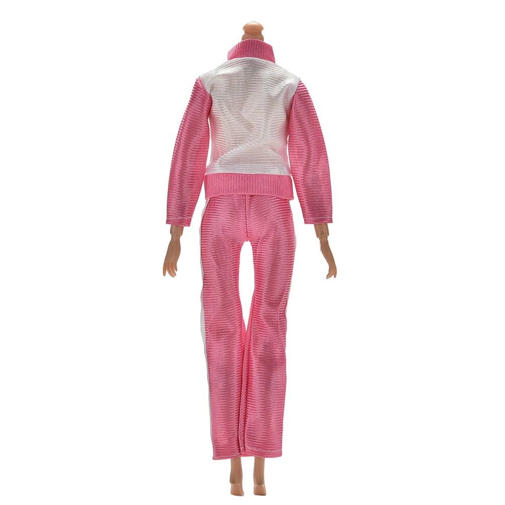 Ручная работа спортивный костюм повседневная одежда с длинным рукавом Блузка и брюки костюм куклы одежда костюм для куклы розовый цвет из кофты и штанов(2 шт./компл